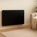 EGH20AWB electriQ 2000W Smart Designer Glass Panel Heater - Wall Mountable & Bathroom Safe - Black