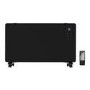Refurbished electriQ 2000W Black Designer Glass Heater Wall Mountable Low Energy with Smart WiFi Alexa Ultra Slim only 8cm Bathroom Safe IP24