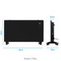 Refurbished electriQ 2000W Black Designer Glass Heater Wall Mountable Low Energy with Smart WiFi Alexa Ultra Slim only 8cm Bathroom Safe IP24