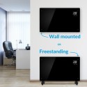 A2/EGH25AWB Refurbished electriQ 2500W Smart Designer Glass Panel Convection Heater - Wall Mountable & Bathroom Safe - Black
