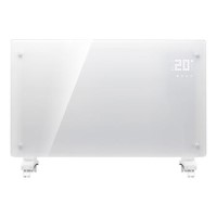 Refurbished electriQ 2500W Smart Designer Glass Panel Convection Heater - Wall Mountable & Bathroom Safe - White