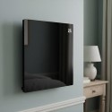 EGH350BWIR Low Energy 350W Smart Infrared Designer Glass Panel Heater - IP44 Bathroom Safe Wall Mountable or Free Standing 600x600mm - Black