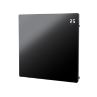 Refurbished Low Energy 350W Smart Infrared Designer Glass Panel Heater - IP44 Bathroom Safe Wall Mountable or Free Standing 600x600mm - Black