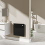 350W Smart Infrared Bathroom / Panel Heater - IP44 Wall Mountable or Free Standing 600x600mm - Black