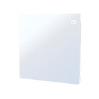 Refurbished Low Energy 350W Smart Infrared Designer Glass Panel Heater - IP44 Bathroom Safe Wall Mountable or Free Standing 600x600mm - White