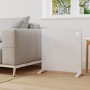 Low Energy 350W Smart Infrared Designer Glass Panel Heater - IP44 Bathroom Safe Wall Mountable or Free Standing 600x600mm - White