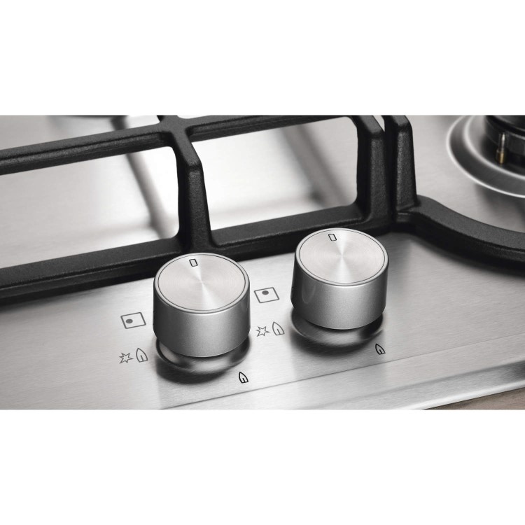 Electrolux EGH7353SOX 75cm Five Burner Gas Hob Stainless Steel With Cast Iron Pan Stands