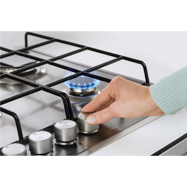Electrolux EGH7353SOX 75cm Five Burner Gas Hob Stainless Steel With Cast Iron Pan Stands