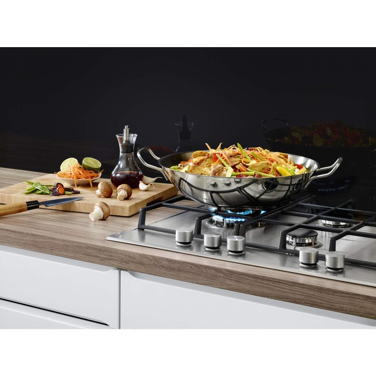 Electrolux EGH7353SOX 75cm Five Burner Gas Hob Stainless Steel With Cast Iron Pan Stands