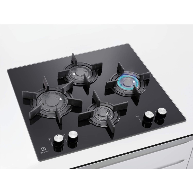 Electrolux EGT6647LOK Black 4 Burner Gas-on-glass Hob