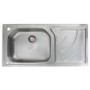 Astracast EH10XXHOMEPKL5 Echo' Single Bowl Left Hand Drainer Brushed Steel Sink with Accessories