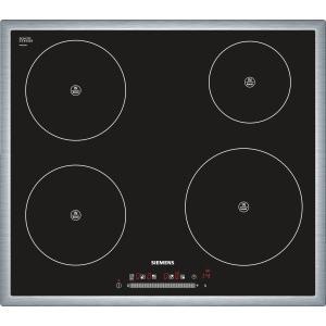 Siemens EH645FE17E 58cm Wide Touch Control Four Zone Induction Hob - Black With Stainless Steel Frame