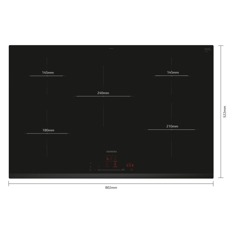 Siemens iQ100 Series 80cm 5 Zone Induction Hob - Black