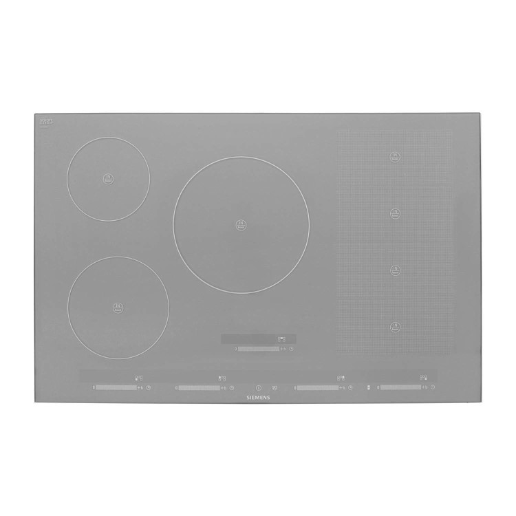 Siemens EH879SP17E iQ700 touchSlider Control 81cm Wide Induction Hob With FlexInduction Zone Metal Look Glass