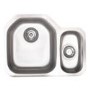 Astracast EHD1XXHOMESKL Echo D1' Undermount 1.5 Bowl Polished Stainless Steel Sink with Left Hand Small Bowl