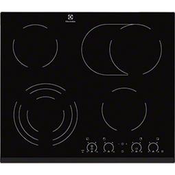 Electrolux EHF6747FOK 59cm Wide Black Four Zone Ceramic Hob