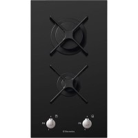 Electrolux EHG30200K Two Burner Domino 30cm Gas Hob in Black glass