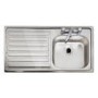 Astracast EI0951SL Aegean Single Bowl Left Hand Drainer Satin Steel Sink