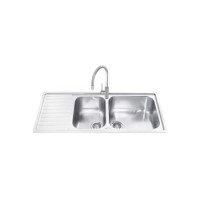 Astracast EI1392SD Jade Single Bowl Double Drainer Satin Steel Sink