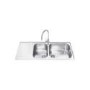 Astracast EI1392SD Jade Single Bowl Double Drainer Satin Steel Sink