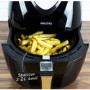 GRADE A1 - electriQ 3.2L Low Fat Healthy Air Fryer 1400w with Digital Controls and Divider