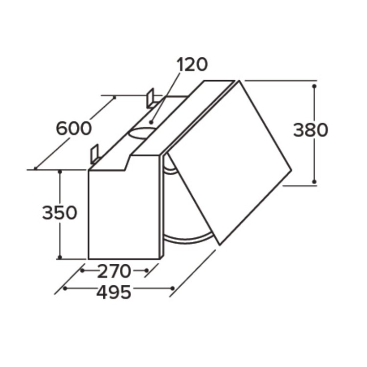 CDA 60cm Integrated Cooker Hood - Grey