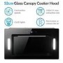 Refurbished electriQ EIQ52CANGBL 52cm Glass Canopy Cooker Hood Black