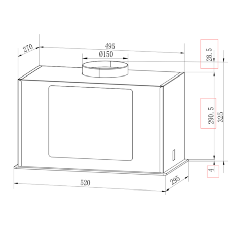 Refurbished electriQ EIQ52CANGBL 52cm Glass Canopy Cooker Hood Black
