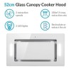 electriQ 52cm Glass Canopy Cooker Hood - White