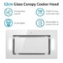 electriQ 52cm Glass Canopy Cooker Hood - White