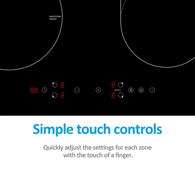 electriQ 60cm 4 Zone Induction Hob with Bridge Zone