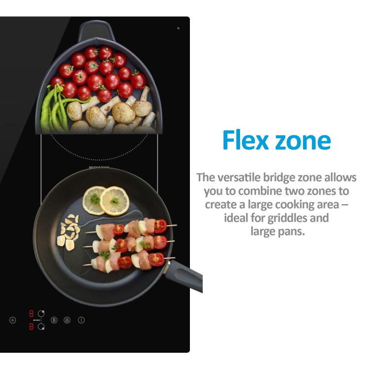 electriQ 60cm 4 Zone Induction Hob with Bridge Zone