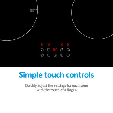 GRADE A3 - electriQ 60cm 4 Zone Induction Hob