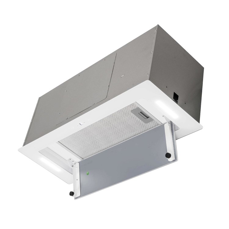 electriQ 72cm Glass Canopy Cooker Hood - White