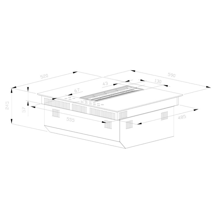 Refurbished electriQ EIQ80INDDA1 80cm 4 Zone Venting Induction Hob Black