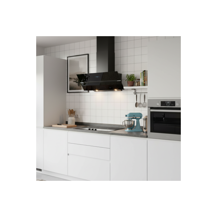 electriQ 90cm Angled Cooker Hood - Black