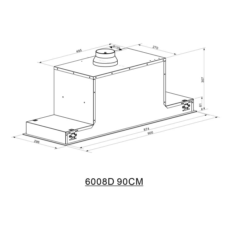Refurbished electriQ EIQ90CANGBLL 90cm Glass Canopy Cooker Hood Black