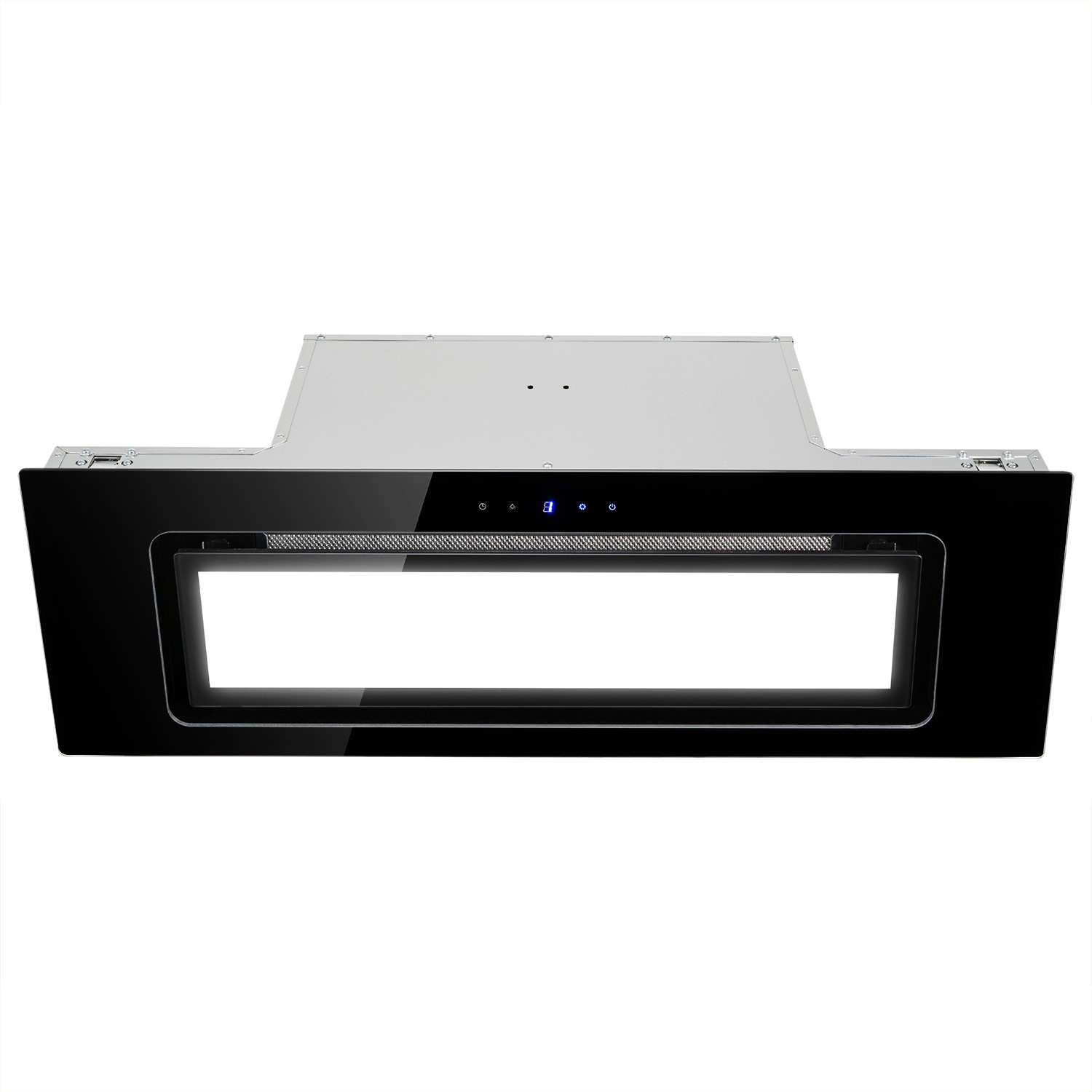electriQ 90cm Glass Canopy Cooker Hood - Black