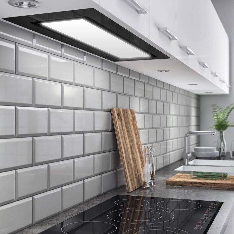 GRADE A2 - electriQ 90cm Glass Canopy Cooker Hood - Black