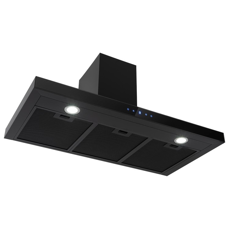 electriQ 90cm Slimline Touch Control Cooker Hood - Black