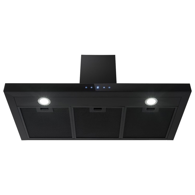 electriQ 90cm Slimline Touch Control Cooker Hood - Black