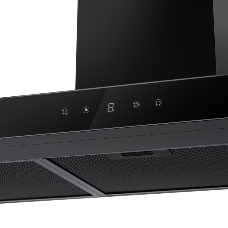electriQ 90cm Slimline Touch Control Cooker Hood - Black