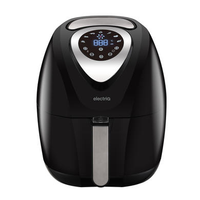 GRADE A1 - electriQ 3.2L Low Fat Healthy Air Fryer 1400w with Digital Controls and Divider