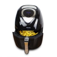 GRADE A1 - electriQ 3.2L Low Fat Healthy Air Fryer 1400w with Digital Controls and Divider GRADE A1 - electriQ 3.2L Low Fat Healthy Air Fryer 1400w with Digital Controls and Divider
