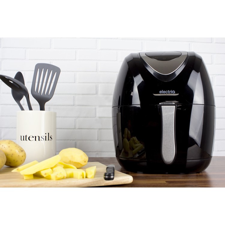 GRADE A1 - electriQ 3.2L Low Fat Healthy Air Fryer 1400w with Digital Controls and Divider