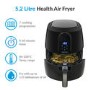 electriQ Digital Health Air Fryer XXL 5.2L 1800W with Digital Controls and Divider