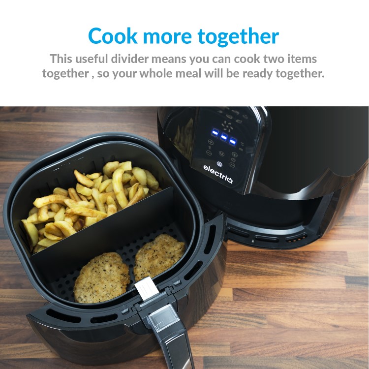 electriQ Digital Health Air Fryer XXL 5.2L 1800W with Digital Controls and Divider