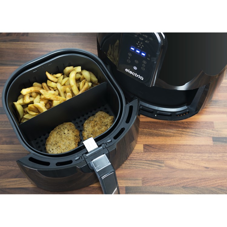 GRADE A3 - electriQ Digital Health Air Fryer XXL 5.2L 1800W with Digital Controls and Divider