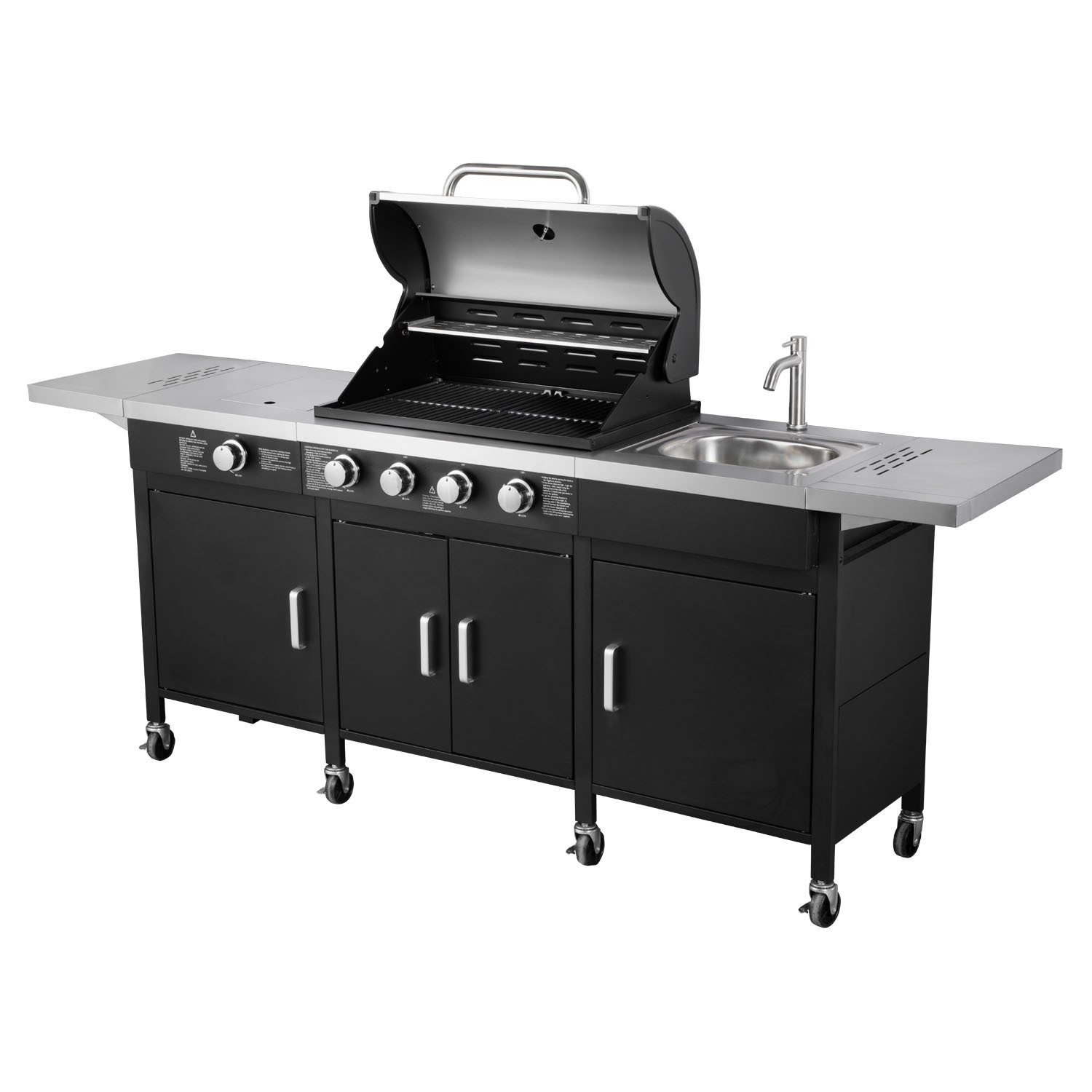 The Texas Outdoor Elite 4 Burner Gas BBQ Kitchen in Black EIQBBQKIT2 eBay