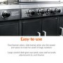 GRADE A2 - The Texas Outdoor Elite 4 Burner Gas BBQ Kitchen in Black